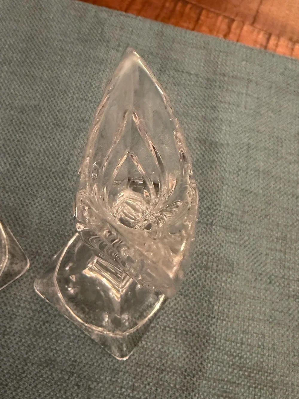 MIKASA Lead Crystal Candlestick Art Deco Holders 5 1/2